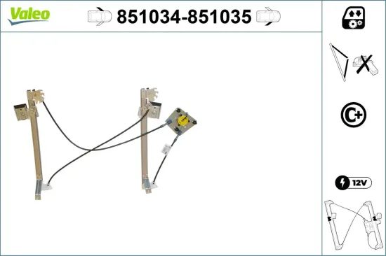 Fensterheber vorne links VALEO 851034 Bild Fensterheber vorne links VALEO 851034