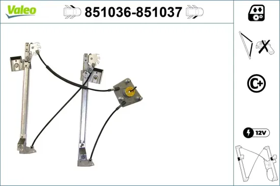 Fensterheber vorne links VALEO 851036 Bild Fensterheber vorne links VALEO 851036