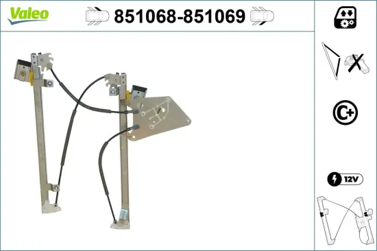 Fensterheber vorne links VALEO 851068 Bild Fensterheber vorne links VALEO 851068