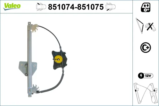 Fensterheber hinten links VALEO 851074 Bild Fensterheber hinten links VALEO 851074