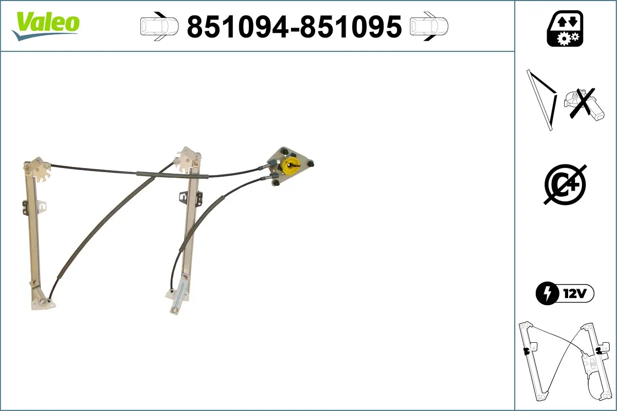 Fensterheber vorne rechts VALEO 851095