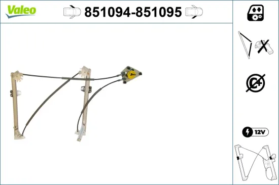 Fensterheber vorne rechts VALEO 851095 Bild Fensterheber vorne rechts VALEO 851095