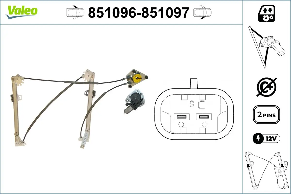 Fensterheber vorne links VALEO 851096