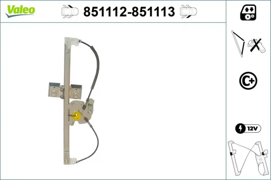 Fensterheber vorne links VALEO 851112 Bild Fensterheber vorne links VALEO 851112