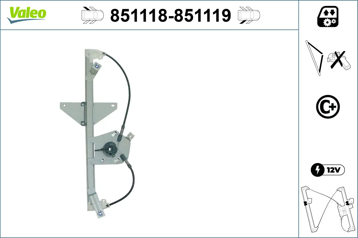 Fensterheber hinten rechts VALEO 851119