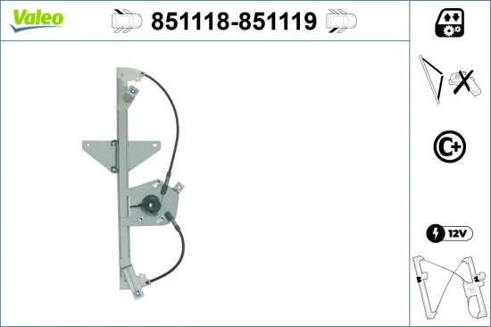 Fensterheber hinten rechts VALEO 851119 Bild Fensterheber hinten rechts VALEO 851119