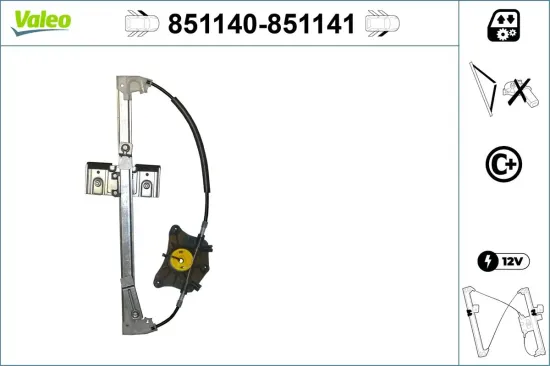 Fensterheber vorne links VALEO 851140 Bild Fensterheber vorne links VALEO 851140