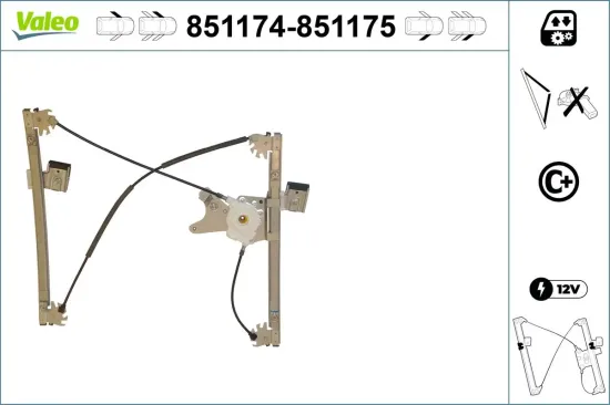 Fensterheber vorne links VALEO 851174 Bild Fensterheber vorne links VALEO 851174