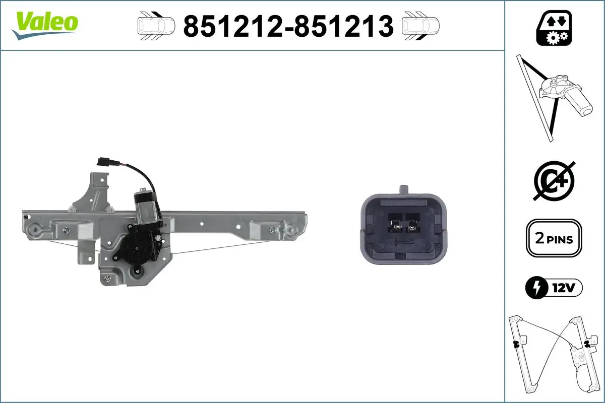 Fensterheber 12 V vorne links VALEO 851212