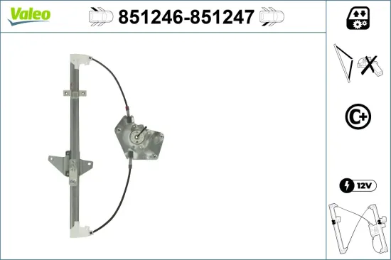 Fensterheber hinten rechts VALEO 851247 Bild Fensterheber hinten rechts VALEO 851247