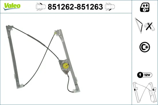 Fensterheber vorne rechts VALEO 851263 Bild Fensterheber vorne rechts VALEO 851263