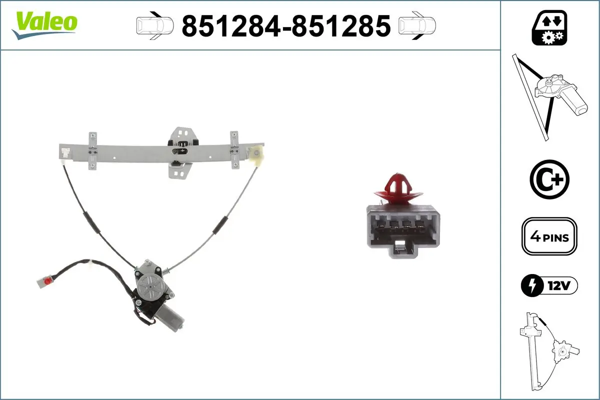 Fensterheber 12 V vorne links VALEO 851284