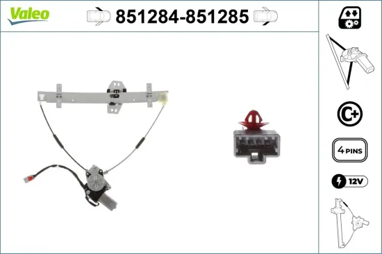 Fensterheber 12 V vorne links VALEO 851284 Bild Fensterheber 12 V vorne links VALEO 851284