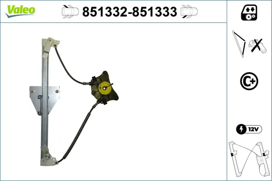 Fensterheber hinten rechts VALEO 851333 Bild Fensterheber hinten rechts VALEO 851333
