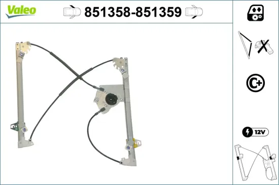 Fensterheber vorne links VALEO 851358 Bild Fensterheber vorne links VALEO 851358