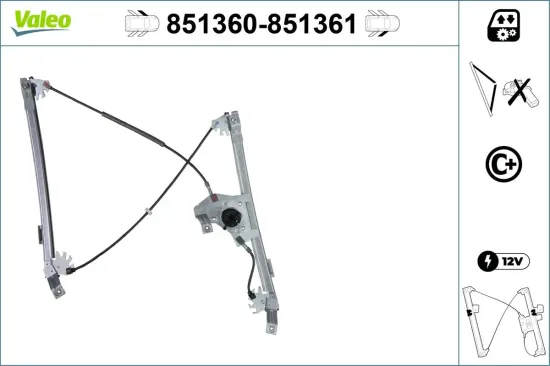 Fensterheber vorne links VALEO 851360 Bild Fensterheber vorne links VALEO 851360