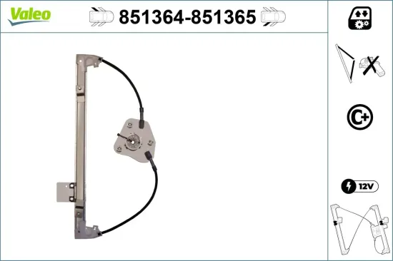 Fensterheber hinten links VALEO 851364 Bild Fensterheber hinten links VALEO 851364