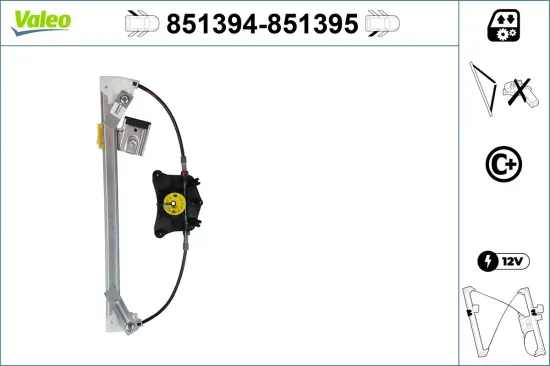 Fensterheber hinten rechts VALEO 851395 Bild Fensterheber hinten rechts VALEO 851395