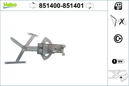 Fensterheber vorne links VALEO 851400 Bild Fensterheber vorne links VALEO 851400