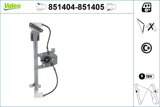 Fensterheber hinten links VALEO 851404 Bild Fensterheber hinten links VALEO 851404