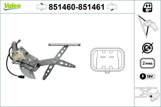 Fensterheber 12 V vorne links VALEO 851460 Bild Fensterheber 12 V vorne links VALEO 851460