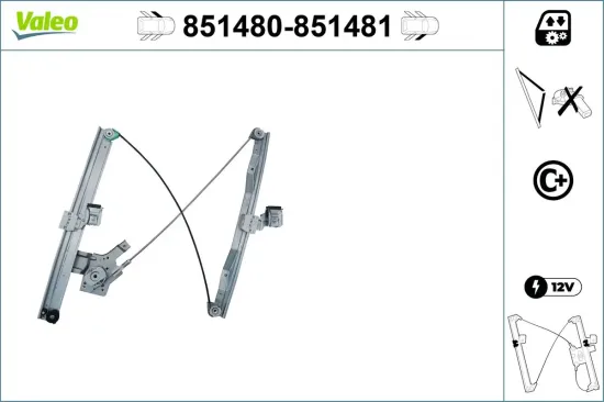 Fensterheber vorne links VALEO 851480 Bild Fensterheber vorne links VALEO 851480
