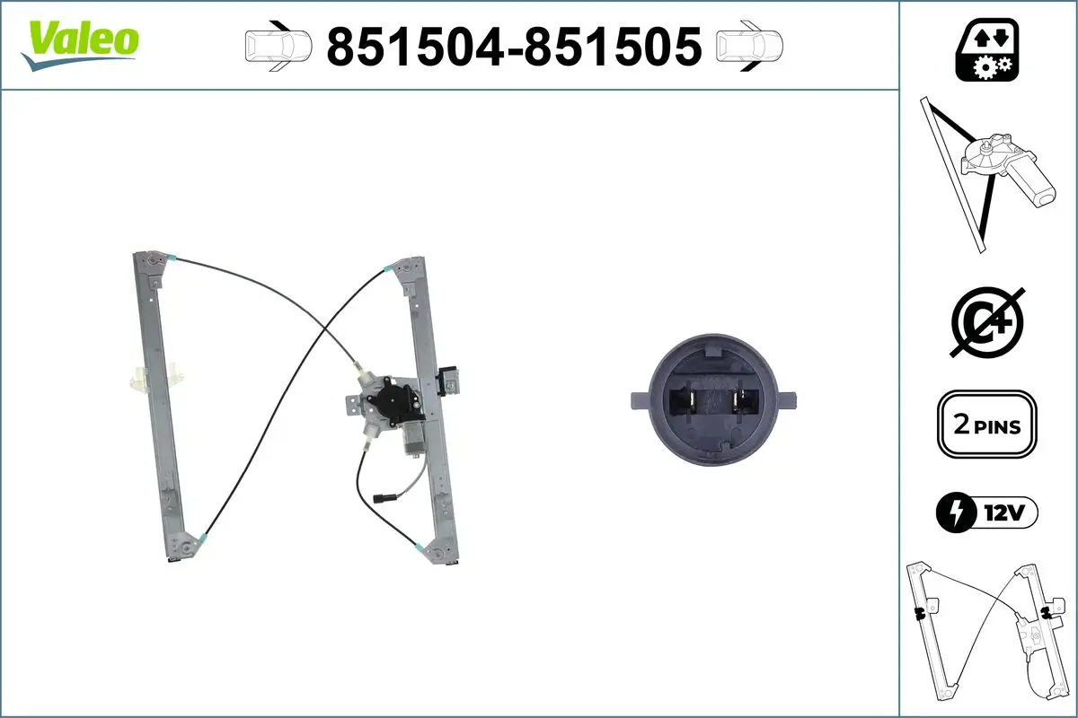 Fensterheber 12 V vorne links VALEO 851504
