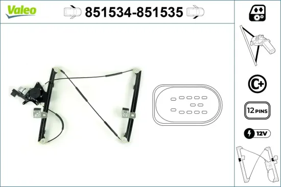 Fensterheber 12 V vorne links VALEO 851534 Bild Fensterheber 12 V vorne links VALEO 851534