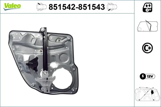 Fensterheber hinten links VALEO 851542 Bild Fensterheber hinten links VALEO 851542