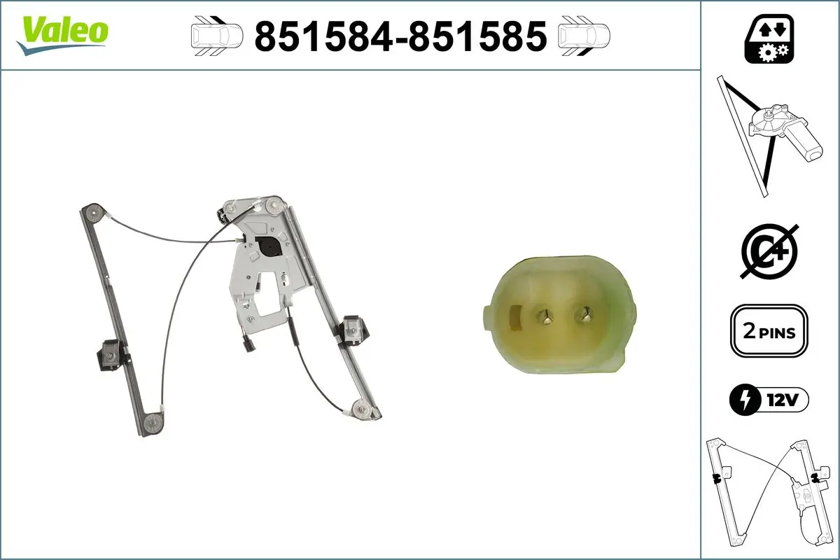 Fensterheber 12 V vorne links VALEO 851584