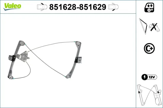 Fensterheber vorne links VALEO 851628 Bild Fensterheber vorne links VALEO 851628
