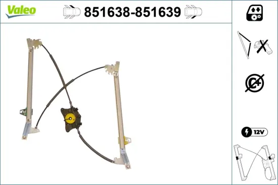 Fensterheber vorne links VALEO 851638 Bild Fensterheber vorne links VALEO 851638