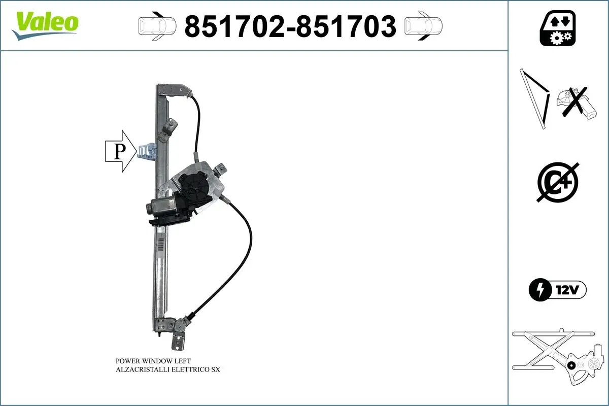 Fensterheber vorne links VALEO 851702