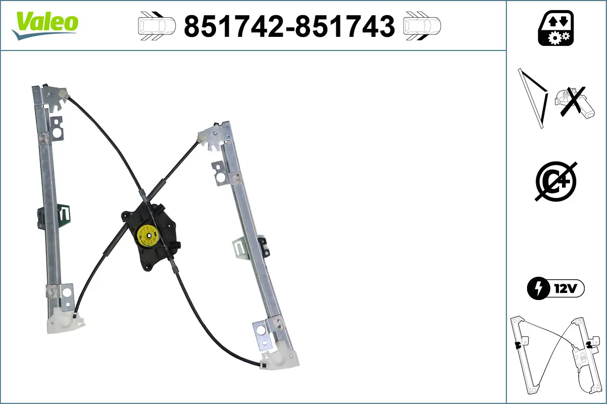 Fensterheber vorne links VALEO 851742