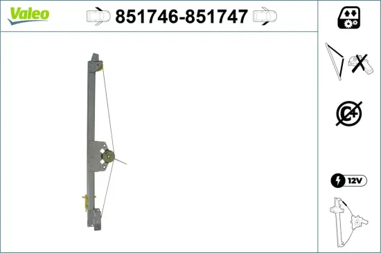 Fensterheber vorne links VALEO 851746 Bild Fensterheber vorne links VALEO 851746