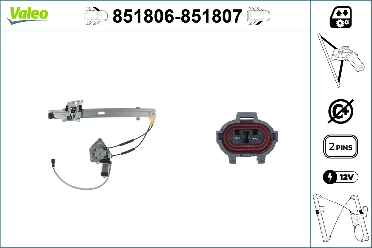 Fensterheber vorne links VALEO 851806