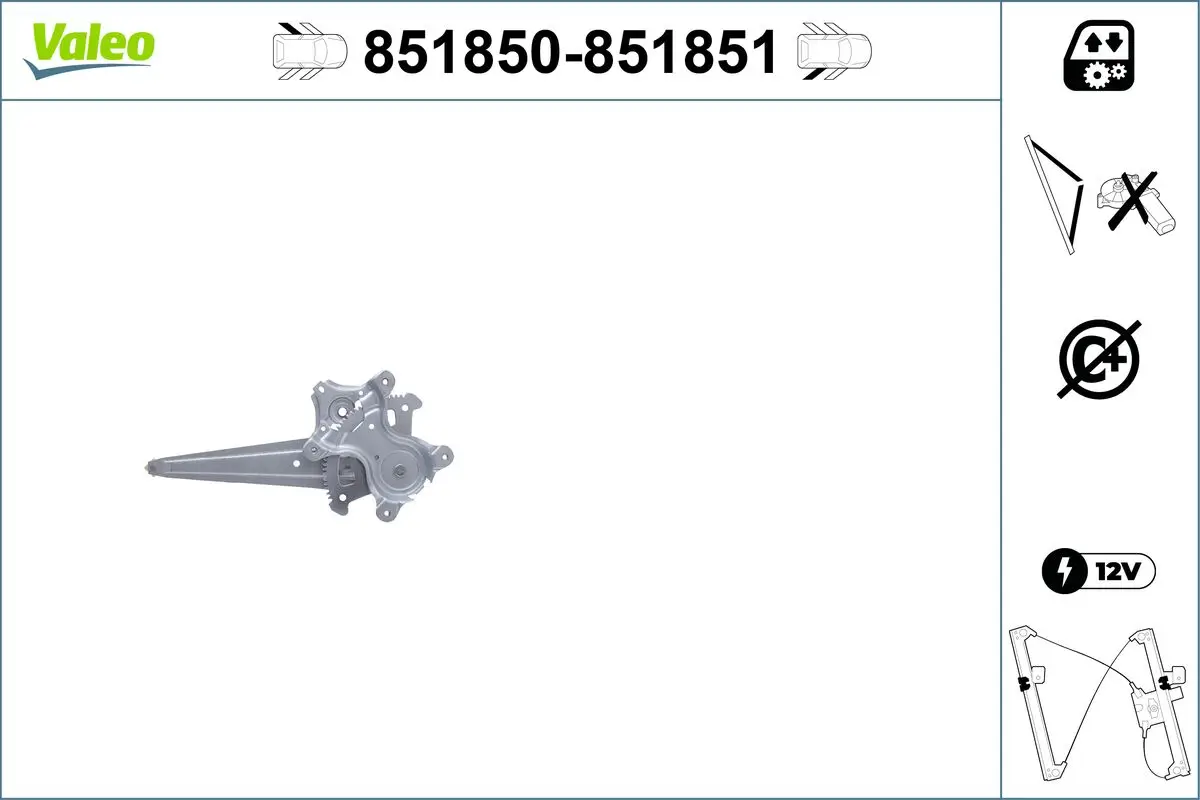 Fensterheber hinten links VALEO 851850