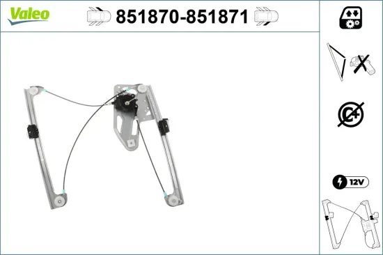 Fensterheber vorne links VALEO 851870 Bild Fensterheber vorne links VALEO 851870