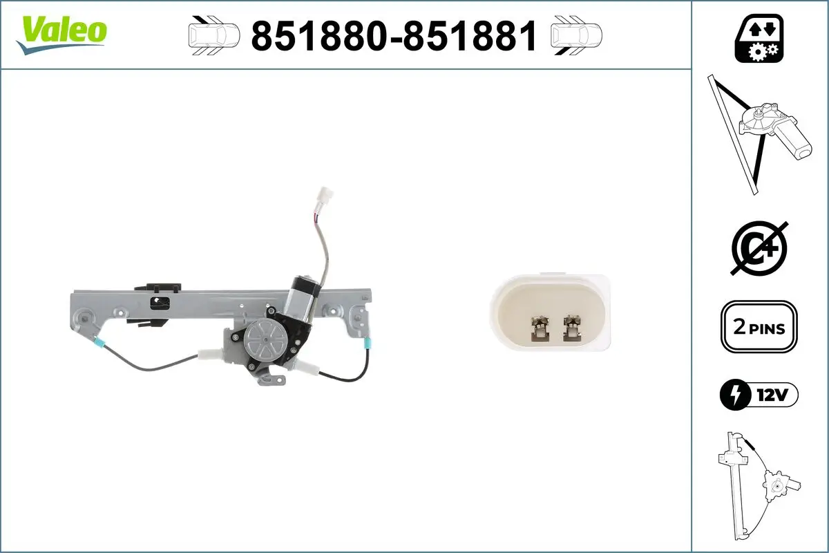 Fensterheber 12 V hinten links VALEO 851880