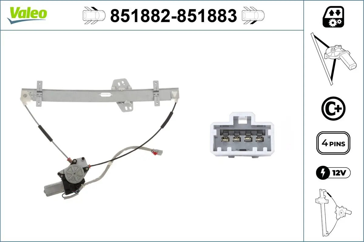 Fensterheber 12 V vorne links VALEO 851882