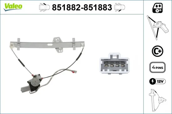 Fensterheber 12 V vorne links VALEO 851882 Bild Fensterheber 12 V vorne links VALEO 851882