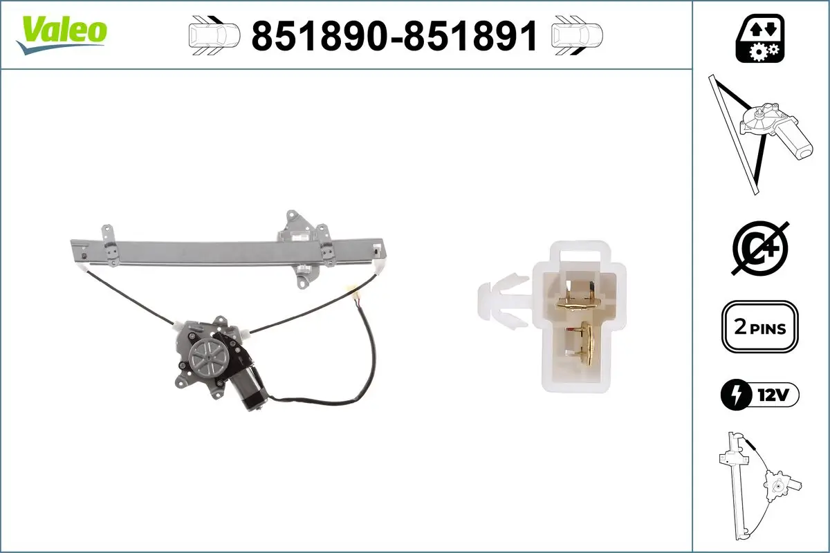 Fensterheber 12 V vorne links VALEO 851890