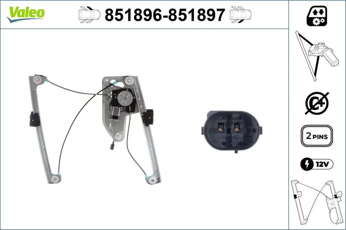 Fensterheber 12 V vorne links VALEO 851896
