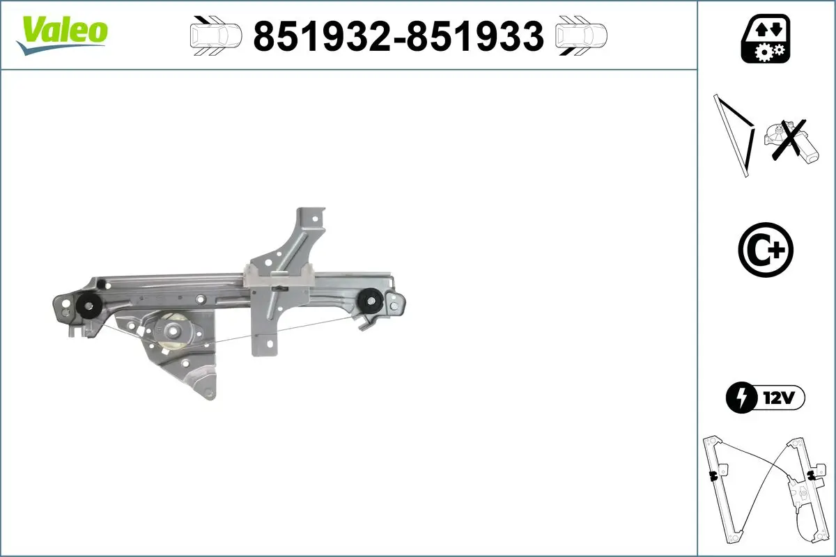 Fensterheber hinten links VALEO 851932