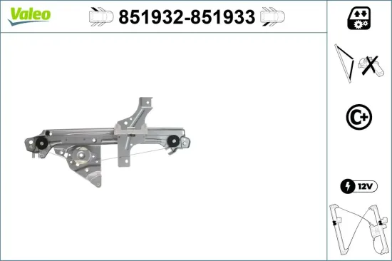 Fensterheber hinten links VALEO 851932 Bild Fensterheber hinten links VALEO 851932