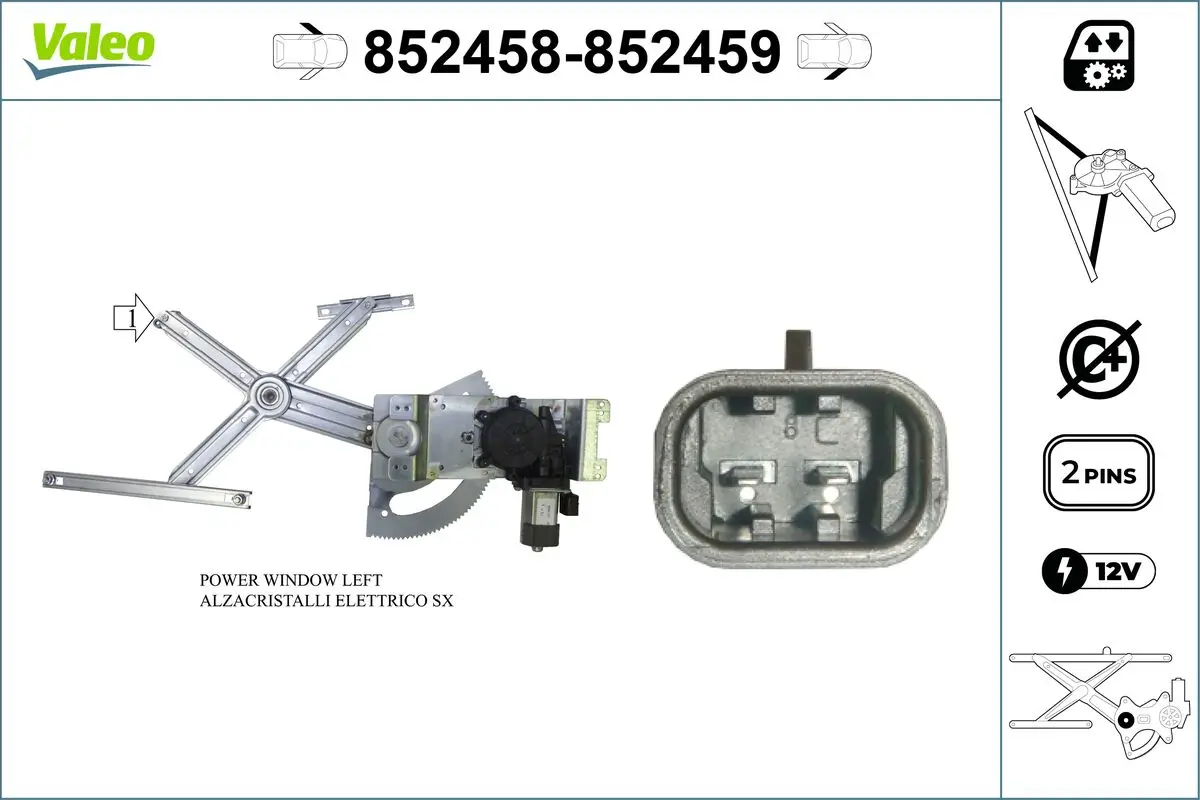 Fensterheber vorne links VALEO 852458