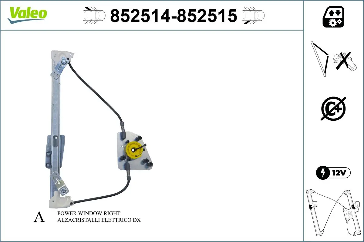Fensterheber hinten links VALEO 852514