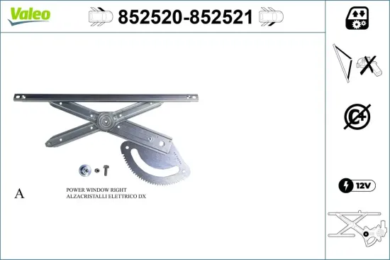 Fensterheber vorne links VALEO 852520 Bild Fensterheber vorne links VALEO 852520