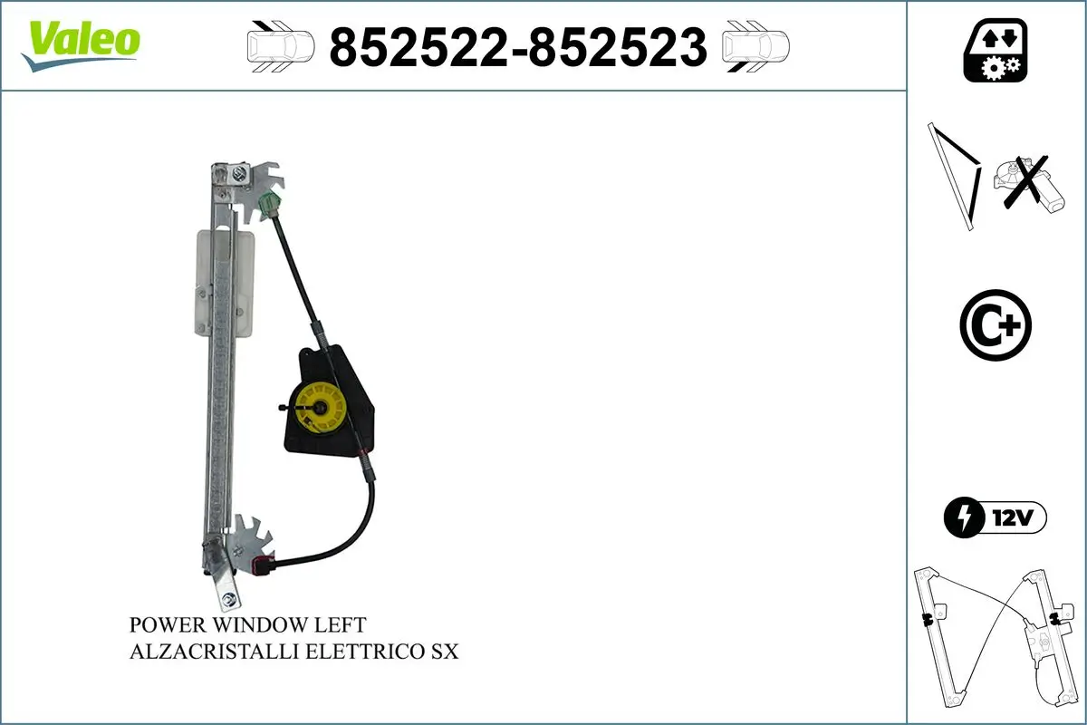 Fensterheber hinten links VALEO 852522