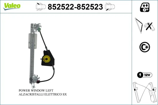 Fensterheber hinten links VALEO 852522 Bild Fensterheber hinten links VALEO 852522